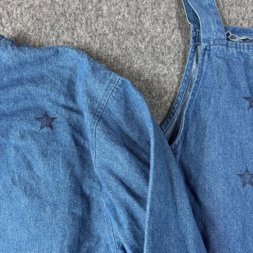 Christopher & Banks Denim Jumper Dress and Jacket Set Blue Cotton Star Stars L - Picture 2 of 13